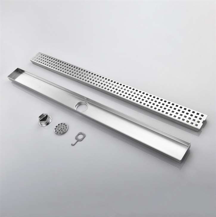 Fontana Brushed Nickel Finish Commercial Long Linear Shower Drain