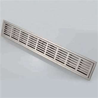 Fontana Stainless Steel Horizontal Bathroom Shower Linear Drain In Brushed Nickel