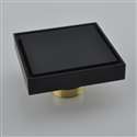 Fontana Matte Black 4x4 Inches Square Bathroom Floor Mounted Drain