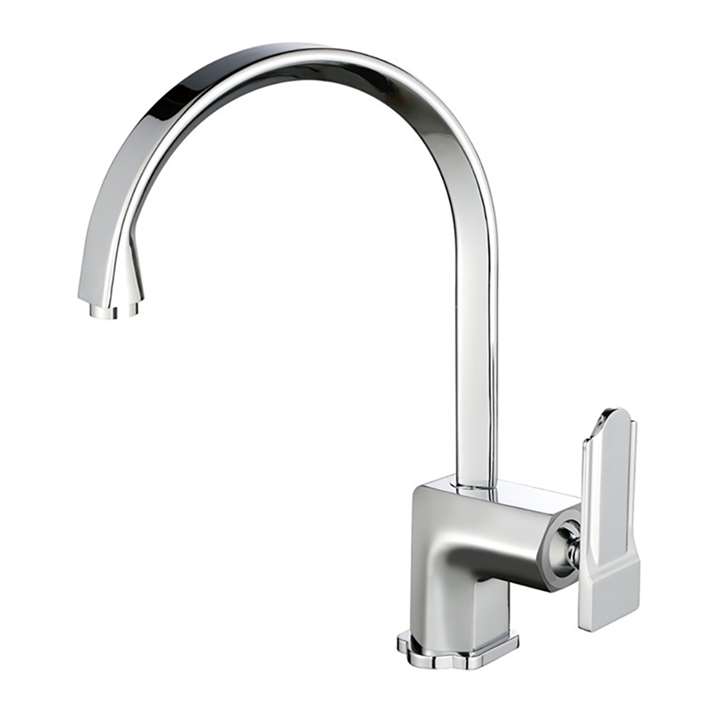 Poperinge Brass Deck Mounted Chrome Single Handle Kitchen Faucet