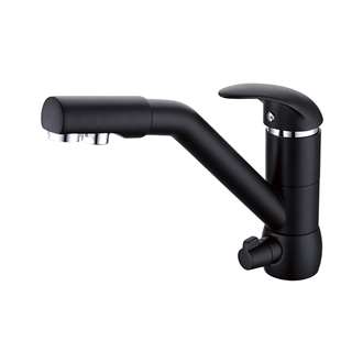 Bordeaux Solid Brass Deck Mounted Black Single Handle Kitchen Faucet