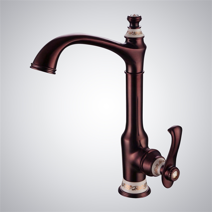 Lessines Deck Mounted Oil Rubbed Bronze Single Handle Kitchen Faucet