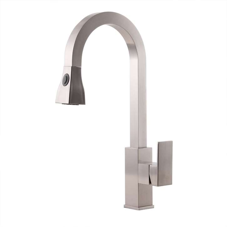 Gistel Solid Brass Deck Mounted Chrome Single Handle Kitchen Faucet