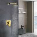 Marsala Luxury Gold Wall Mount Rainfall Shower Set