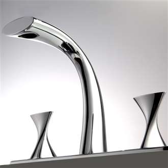 Bravat Chrome Finish Dual Handle Bathroom Sink Faucet