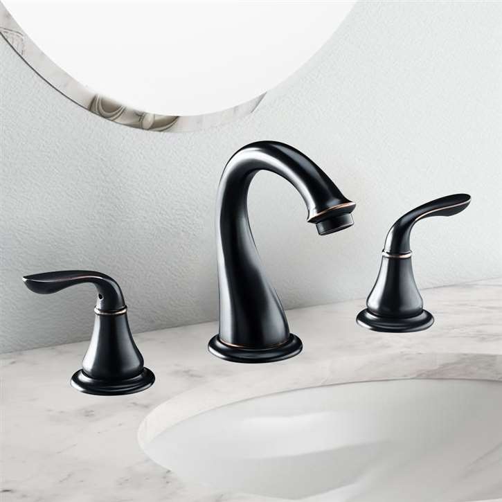 Surrey Dual Handle Oil Rubbed Bronze Bathroom Sink Faucet