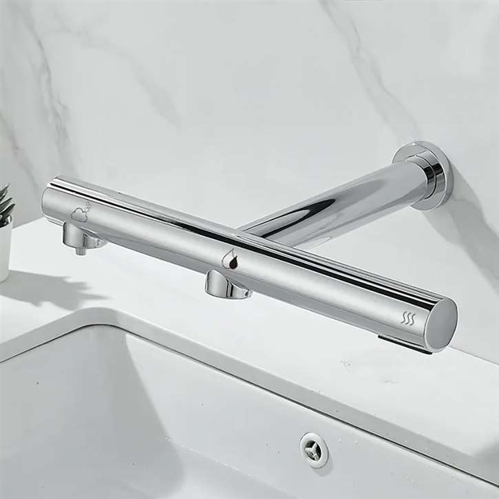 Fontana Chrome 3 In 1 Touchless Sensor Faucet With Soap Dispenser and Hand Dryer