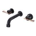 Fontana Atri Matte Black Dual Handle Wall Mounted Bathroom Faucet