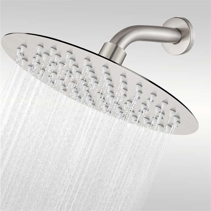 Fontana 8" Brushed Nickel Finish Ultra Thin Large Bathroom Shower Head