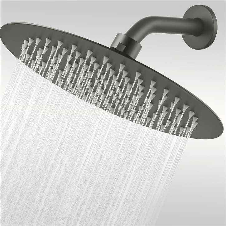 Fontana 8" Gun Metal Gray Finish Ultra Thin Large Bathroom Shower Head