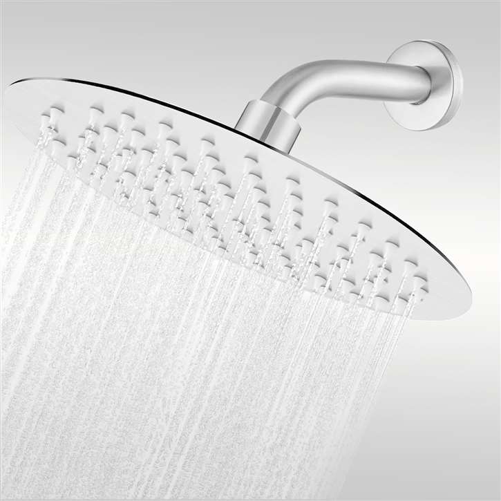 Fontana 8" Matte White Finish Ultra Thin Large Bathroom Shower Head