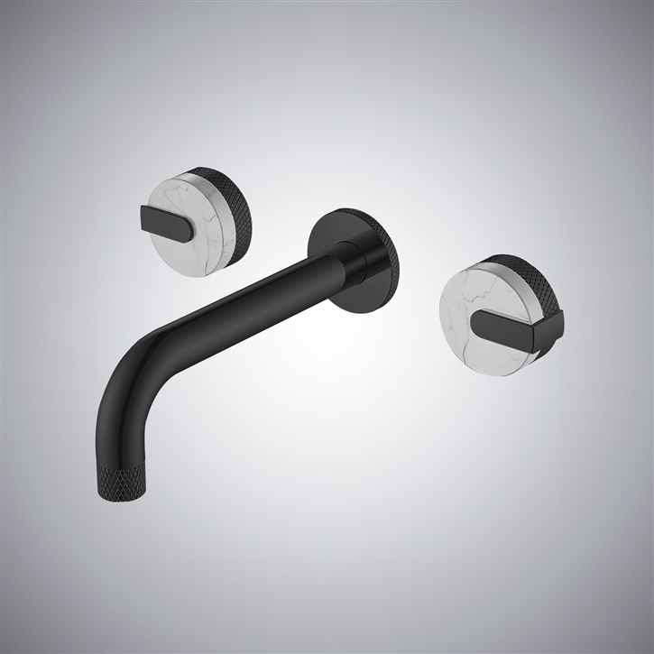 Fontana Desio Matte Black  Dual Handle Wall Mounted Faucet