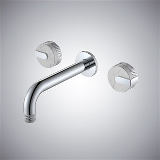 Fontana Desio Chrome Dual Handle Wall Mounted Bathroom Faucet