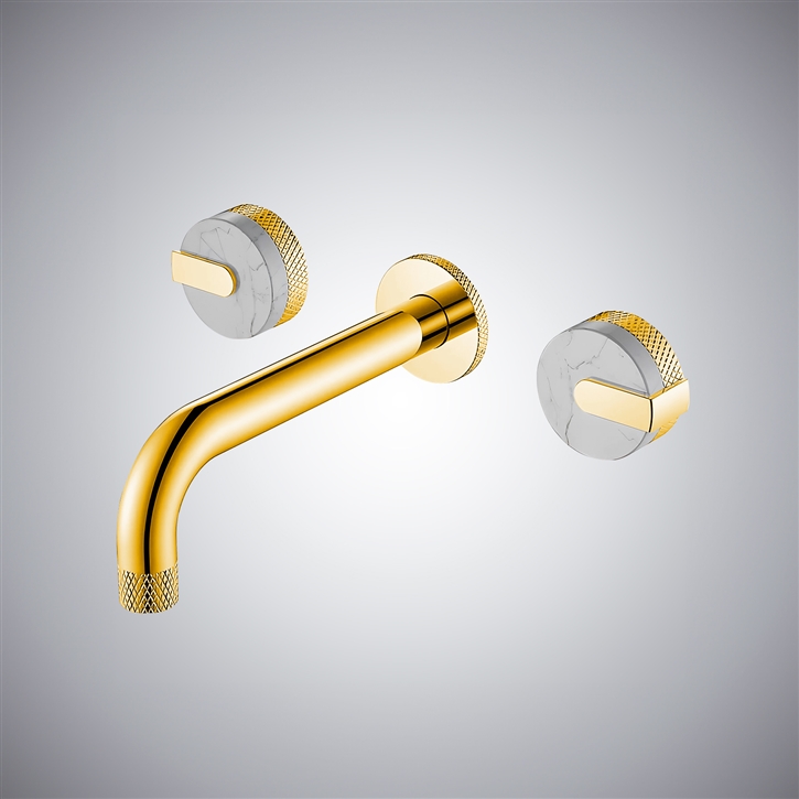 Fontana Desio Gold Wall Mounted Basin Faucet