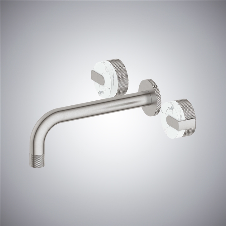 Fontana Desio Brushed Nickel  Wall Mounted Dual Handle Faucet