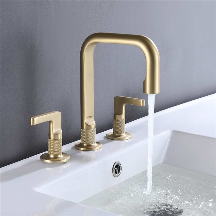 Fontana Brushed Gold Dual Handle Bathroom Faucet