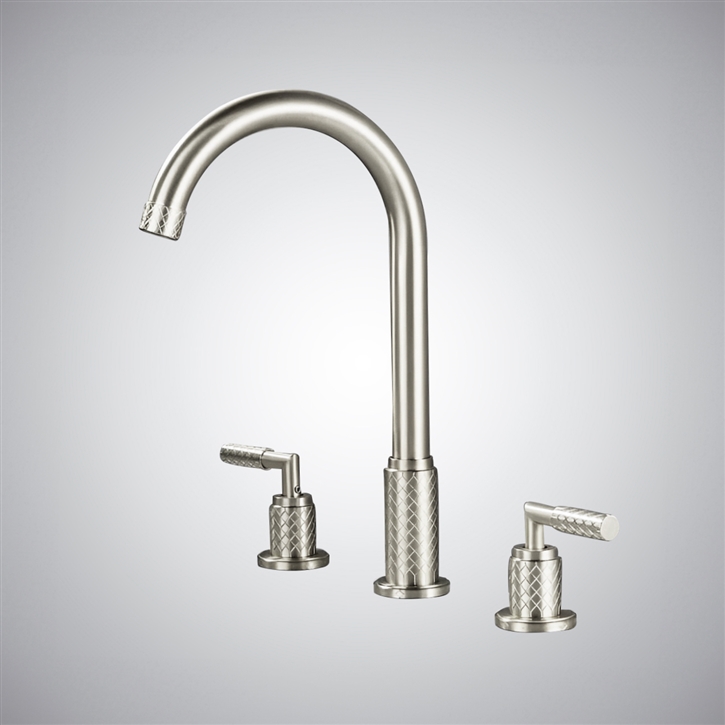 Fontana Marseille Brushed Nickel Dual Handle Bathroom Faucet