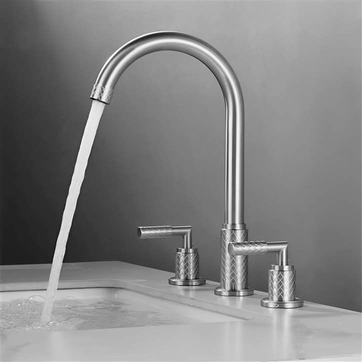 Fontana Marseille Chrome Dual Handle Bathroom Faucet - Modern Style