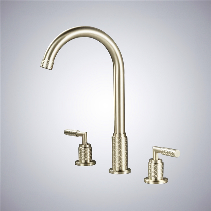 Fontana Marseille Champagne Finish  Widespread Bathroom Faucet