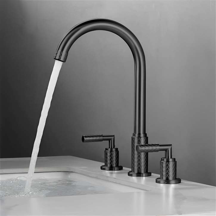 Fontana Lyon Matte Black Hot and Cold Bathroom Faucet