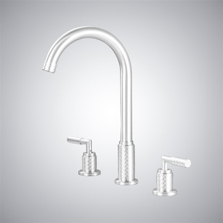 Fontana Marseille Matte White Widespread Bathroom Faucet