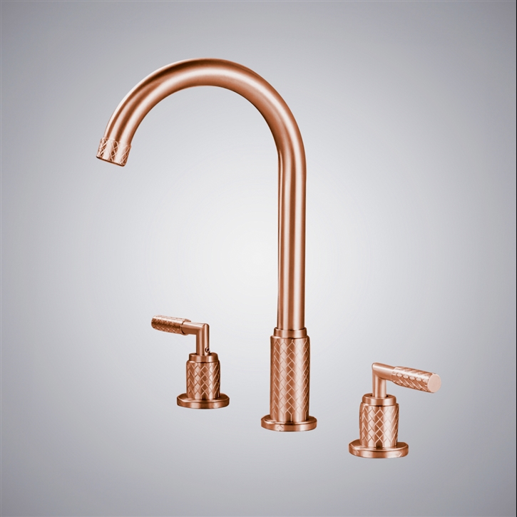 Fontana Marseille Rose Gold Deck Mounted  Bathroom Faucet