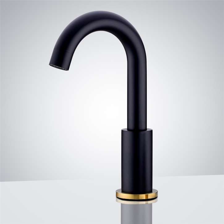 Fontana Reims Matte Black  and Gold Automatic Touchless Faucet