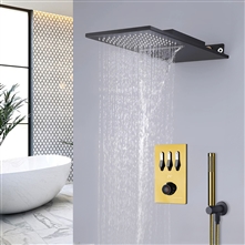 Fontana TechWave Matte Black and Gold Shower Set