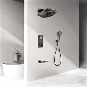 Fontana Poissy Gun Metal Gray Digital Display Shower Set