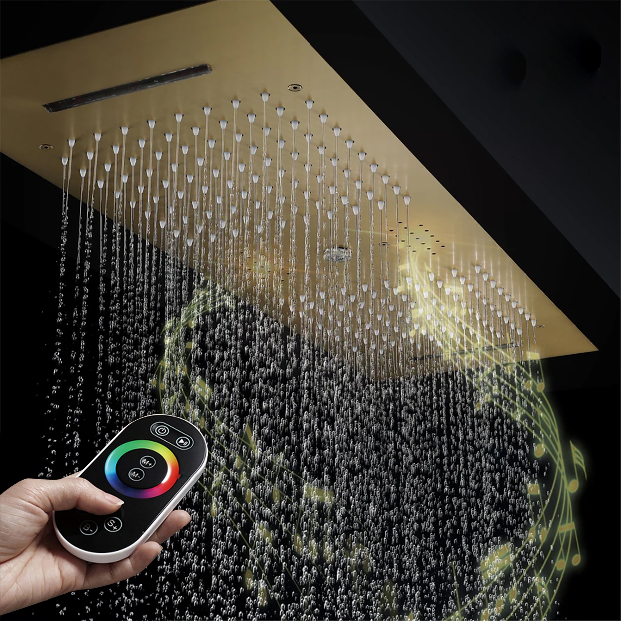 Fontana Tranquil Flow Brushed Gold Smart Luxury Shower Head