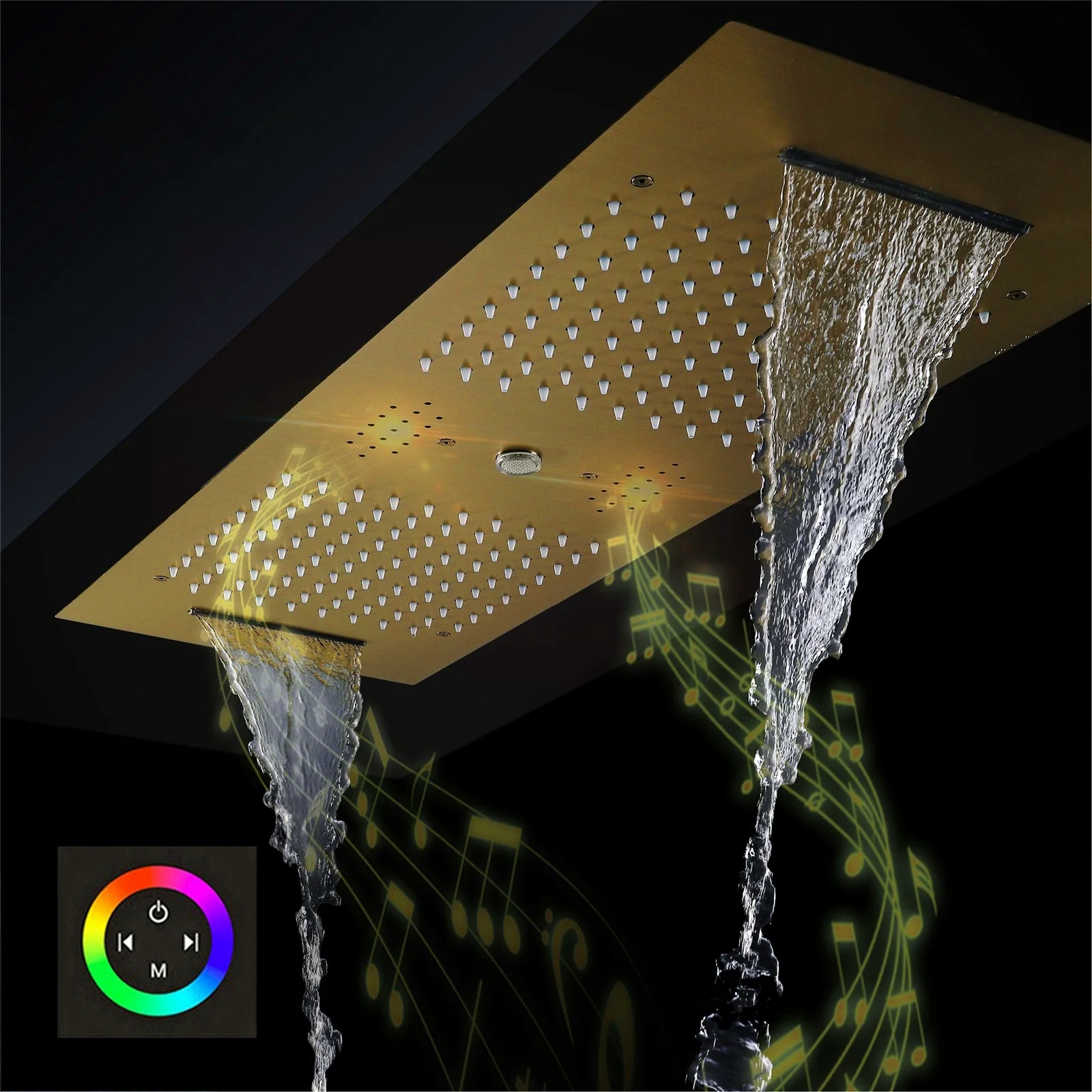 Fontana Saint-Fons Polished Gold Touch Panel Control Luxury Shower Head