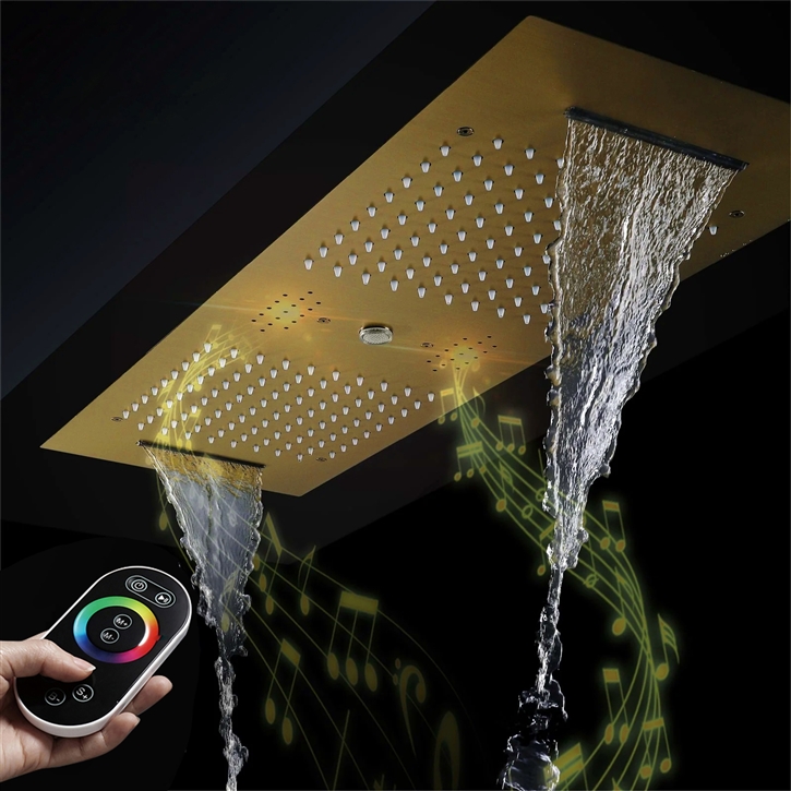 Fontana Aqua Intellect Polished Gold Shower Head Remote Control