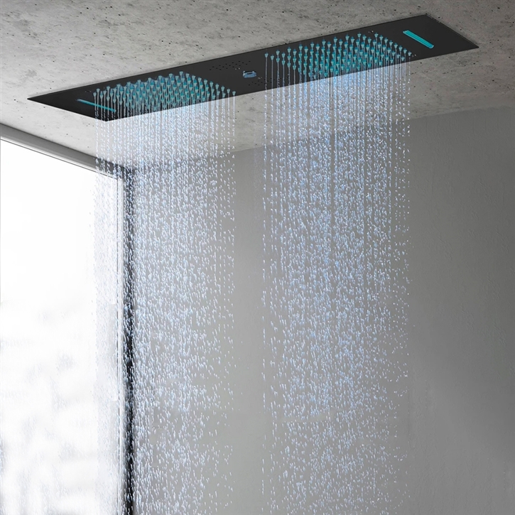 Fontana Rainfall Bliss Matte Black Phone Control Rain Shower Head