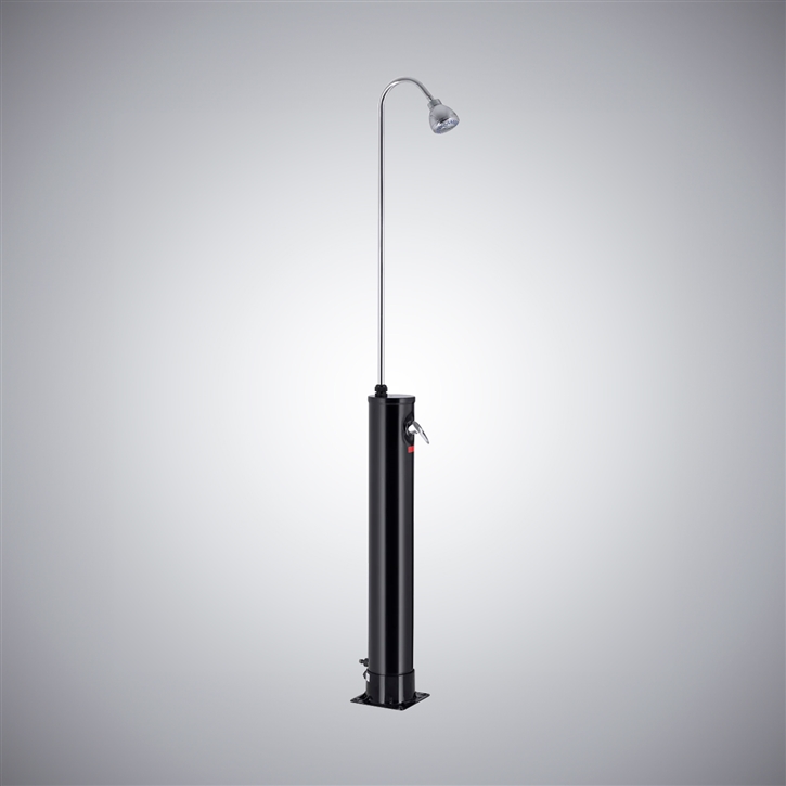 Fontana Ambilly Black Finish Floor Standing Outdoor Shower