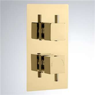 Fontana Brushed Gold Finish Concealed Thermostatic Shower Valve Mixer 2-Way