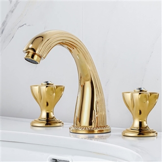 Fontana Sunray Stream Gold Crystal Handle Sink Faucet