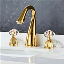 Fontana Regal Cascade Gold  Crystal Handle Sink Faucet