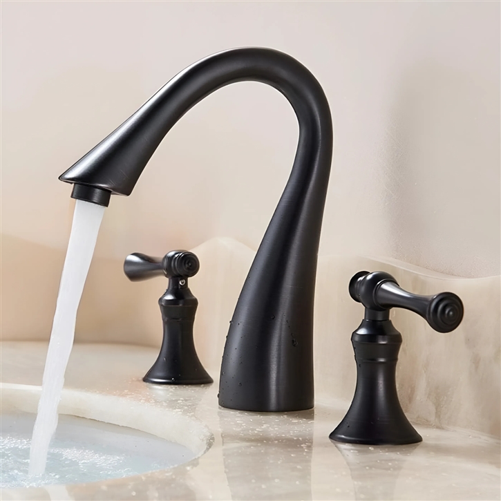 Fontana Pitch Ripple Matte Black Sink Faucet