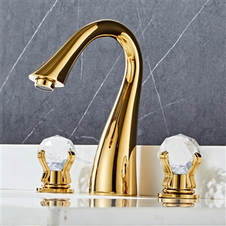 Fontana Sunlit Harmony Gold Crystal Handles Sink Faucet