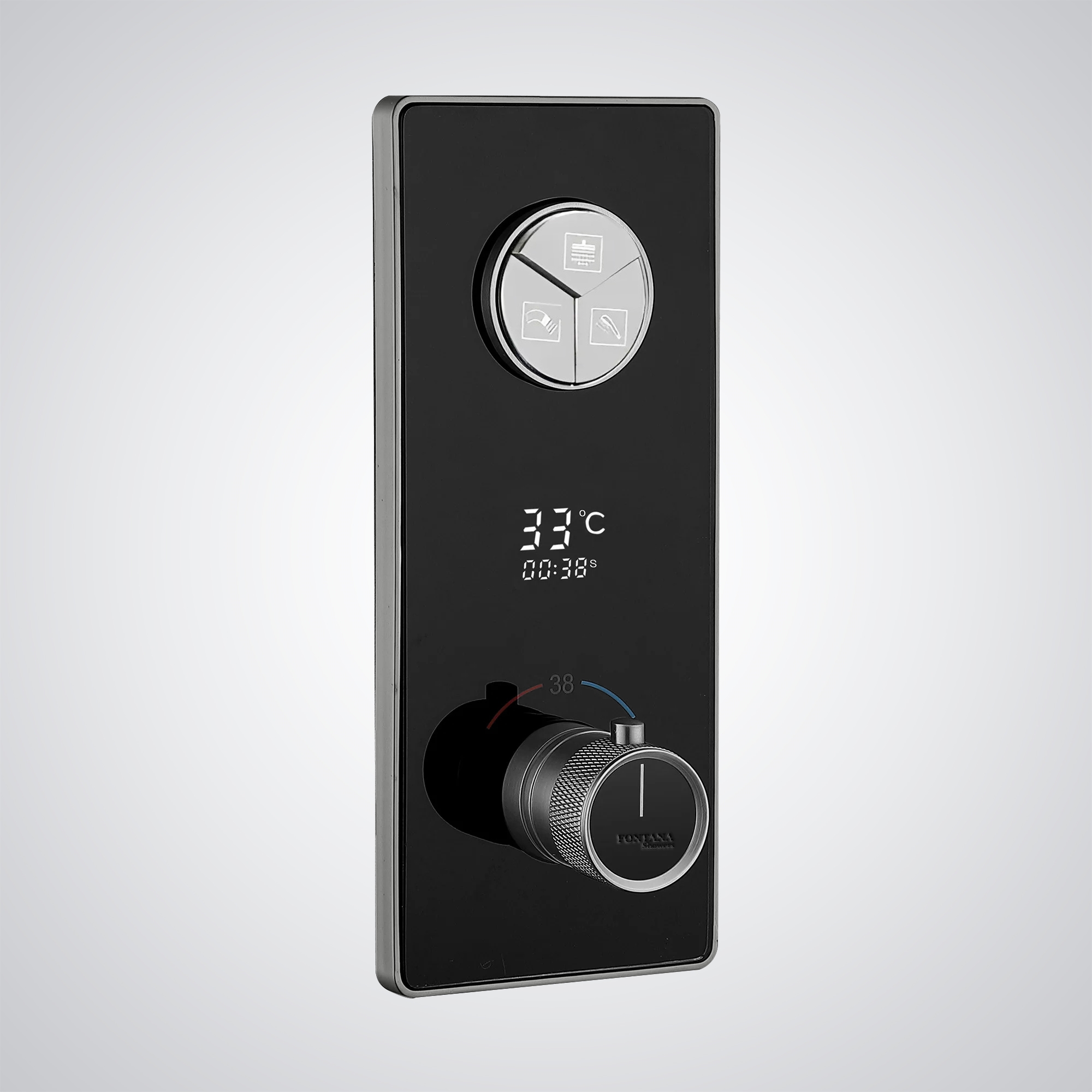 Fontana Matte Black In Waterproof Thermostatic Mixing Valve