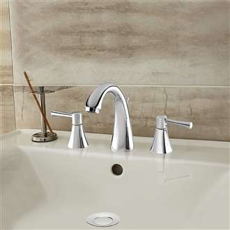 Baracoa Deck Mount Dual Handle Bathroom Sink Faucet