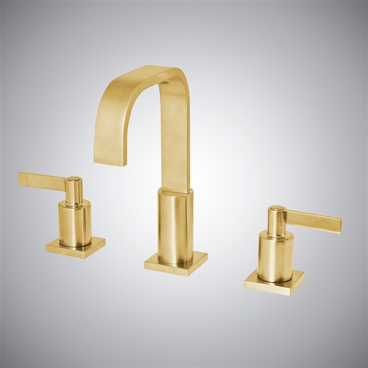 Fontana Brushed Gold In Kelowna Deck-Mount Bathroom Sink Faucet