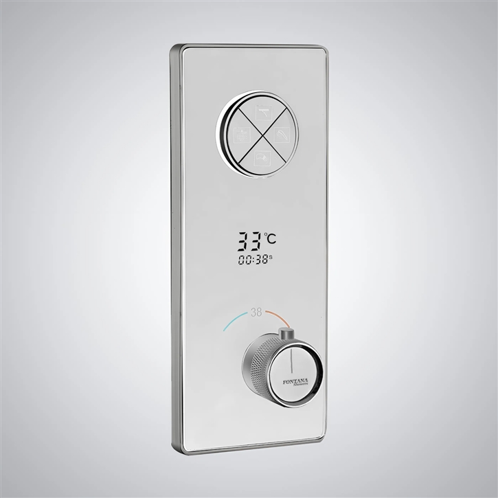 Fontana Matte White In Thermostatic Mixer With Temperature Display