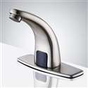 Fontana Sierra Commercial High Quality Brushed Nickel Touchless Automatic Sensor White Sink Faucet