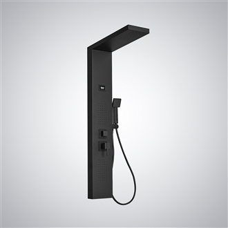 FontanaShowers Zenith Mist Matte Black Shower Panel