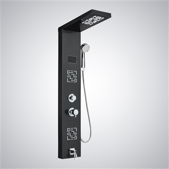 FontanaShowers Nebula Stream Black Shower Panel