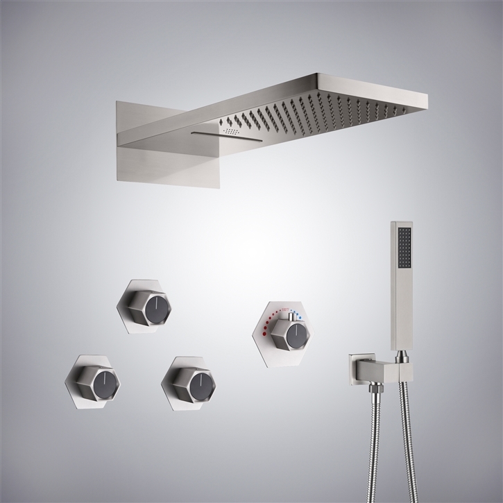 Fontana Pioltello Brushed Nickel LED Musical Shower