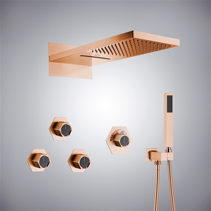 Fontana Pioltello Rose Gold Musical Shower With LED