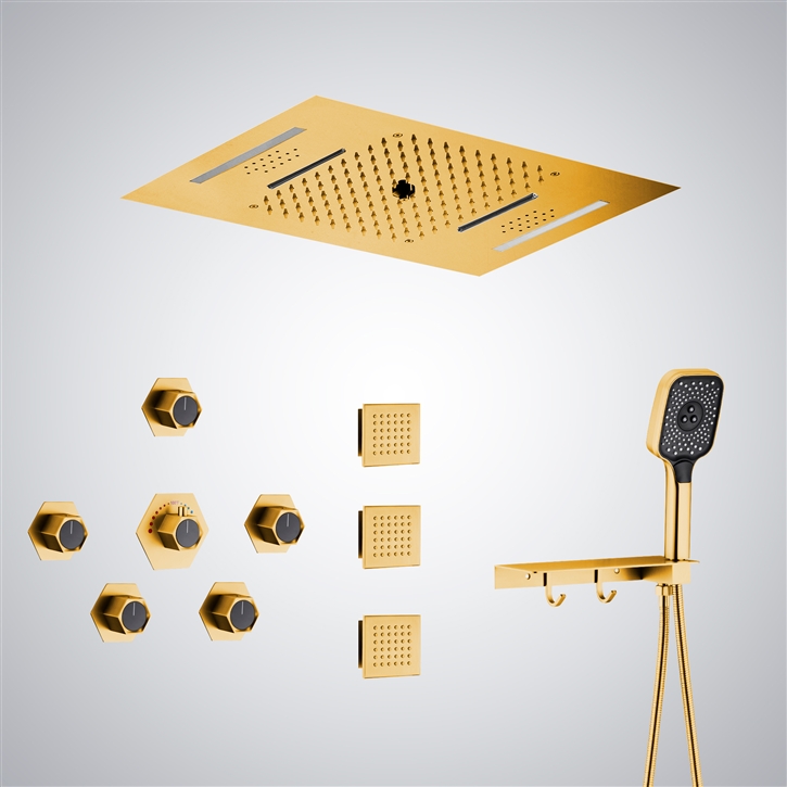 Fontana Igny Gold Multifunction LED Shower Set