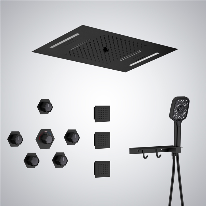 Fontana Igny LED Music Shower Set in Matte Black